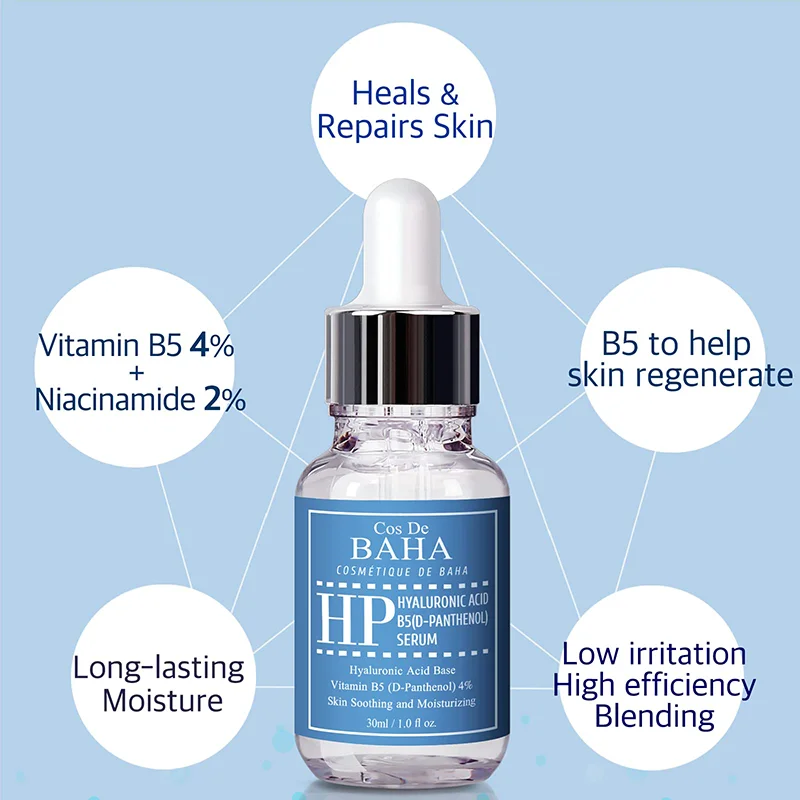 Cos De BAHA Vitamin B5 4% + Hyaluronic Acid Serum (HP) 30ml - Image 2